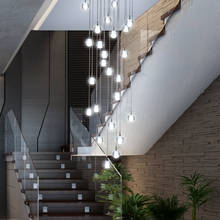 Modern Simple Glass Ball LED Chandelier Indoor Villa Living Room Staircase Lighting Hotel Lobby Clubhouse Decor Hanging Lights 2024 - buy cheap