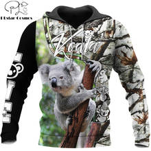 Красивое животное коала 3D во всем печатных для мужчин с капюшоном унисекс Делюкс толстовка на молнии пуловер Повседневная куртка Спортивный костюм KJ353 2024 - купить недорого