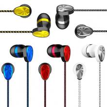 2021 New 3.5mm Subwoofer Noise Reduction Wired Earphones 1.2m Built-In Microphone Dual Moving Coil Multicolor Music Earphones 2024 - buy cheap