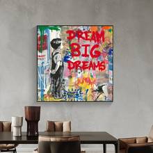 Arte de rua bansky pop, posteres e impressões de animais, arte grafite, pinturas em tela para parede, arte de parede para decoração de casa (sem moldura) 2024 - compre barato