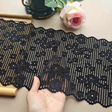 1 Meter Beautiful Elastic Lace Applique Sewing Craft DIY Dress Curtain Decoration 20CM Black Flower Lace Trim Fabric 2024 - buy cheap