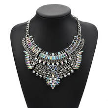 PPG&PGG New Fashion Crystal Choker Women Dress Exaggerated Vintage Statement Necklaces & Pendants Collars 2024 - buy cheap