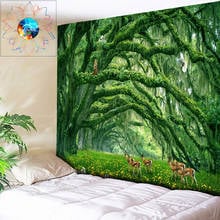 Tapiz psicodélico de bosque primitivo, Mandala colgante de pared, multifunción, árboles, decoración Bohemia, tapiz de pared de tela 2024 - compra barato