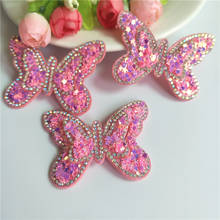 6*4.5cm 16pcs Glitter Butterfly sequin Padded Appliques for DIY Accessories Craft Handmade Decoration 2024 - buy cheap