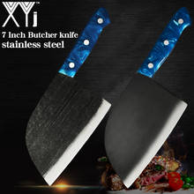 Xyj faca de açougueiro de aço inoxidável, faca de caça serbio forjada artesanal ao ar livre, faca de chef serbo para sobrevivência, ferramenta de cozinha e caminhada 2024 - compre barato