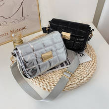 Квадратная сумка для подмышек в клетку, модная новинка 2020, женская дизайнерская сумка из высококачественной искусственной кожи, сумка-мессенджер через плечо с цепочкой и замком 2024 - купить недорого