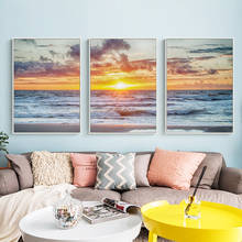 Pintura tela de pôr-do-sol marítimo arte para parede pintura de arte para parede pintura de parede para sala de estar decoração de casa imagem de decoração 2024 - compre barato