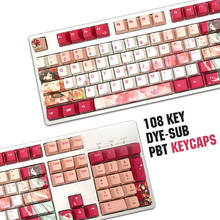 108key pbt ahegao keycaps corante sublimação quente swappable perfil do oem para a cereja mx gateron kailh interruptor teclado mecânico 2024 - compre barato