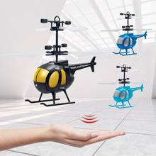 Drone com sensor infravermelho, helicóptero de controle remoto por indução, quadricóptero com luz led, brinquedo para o ar livre para crianças 2024 - compre barato