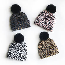 Knit Matching Family Outfits Leopard Children Hats Kids Hats Winter Kids Caps Warm Photography Props Girls Hats Boys Girls Cloth 2024 - buy cheap