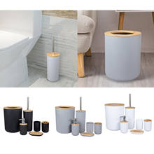 6-Piece Bathroom Set Accessories Lotion Dispenser Soap Tray Toilet Brush Holder Trash Bin 2024 - buy cheap