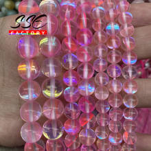 Cristal rosa de Austria de alta calidad para pulsera, cristal brillante de Luna para pulsera de joyería DIY, collar de 6/8/10/12mm de 15 pulgadas 2024 - compra barato