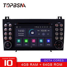 TOPBSNA-reproductor de DVD para coche, dispositivo Multimedia con Android 10, WIFI, GPS, Navi, estéreo, 2 Din, para Mercedes Benz SLK R171 W171 SLK200 SLK230 SLK280 2024 - compra barato