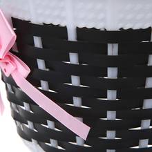 Bicycle Scooter Basket Children Bike Plastic Knitted Bow Knot Front Handmade Bag 2024 - buy cheap