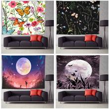 Moonlight Forest Tapestry Natural Landscape And Butterflies Wall Hanging Blanket Wall Art Decor for Bedroom Living Room Dorm 2024 - buy cheap