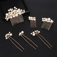 6 pcs Gold Pearl Hair Pins Combs Hair Accessories For Bridal Headpiece tiara Women Wedding Hair Jewelry Accessories 2024 - buy cheap