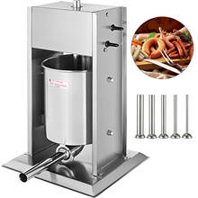 Máquina de enchimento de linguiça manual 10l, equipamento de cozinha vertical, 5 tubos para fazer salami 2024 - compre barato