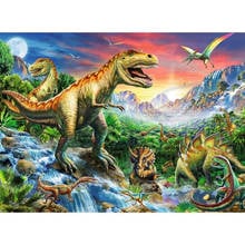 5d pintura diamante broca cheia diamante bordado "dinossauro" imagem de strass artesanal casa deco 2024 - compre barato