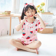 T-Shirts+Shorts Kids Pajamas Summer Boy Sleepwear Suit Nightwear Baby Girl Clothes lace Cartoon Pajama Sets Children's Pyjamas 2024 - buy cheap