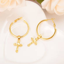 Gold color Charm knot Cross Earrings for Women Girl Special Design, Christian party Jewelry God Bless women gifts 2024 - buy cheap