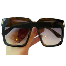 Óculos de sol feminino quadrado, espelhado e grande, vintage, uv400 2024 - compre barato