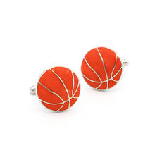 Basketball Cuff Links For Men Sport Design Quality Brass Material Orange Color Cufflinks Wholesale&retail 2024 - buy cheap