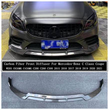 Carbon Fiber Front Diffuser Lip Spoiler For Mercedes-Benz C Class Coupe W205 C63 C43 C200 C260 C300 2015-2021 Bumper Spoilers AB 2024 - buy cheap
