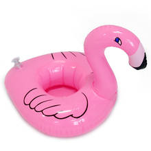 Mini suporte de copo inflável boia flamingo, mini porta-copo de água flutuante para piscina, copo de brinquedo flutuante para beber 2024 - compre barato