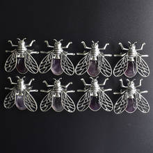 Wholesale 8 pcs/lot  2020 New high quality Natural Amethysts  Bee Necklace Pendant for jewelry making free shipping 2024 - buy cheap