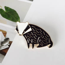New black and white fox and hedgehog badge brooch child cute animal badge fashion shirt clothes backpack badge brooch gift 2024 - buy cheap
