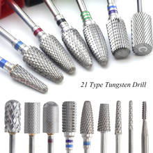 1pcs Carbide Tungsten Milling Cutter Burrs Electric Nail Drill Bit 21 Types Cuticle Polishing Tools for Manicure Drill TR01-21 2024 - buy cheap