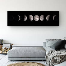 Moon Phase Canvas Poster Black White Art Print La Lune Long Painting Nordic Decoration Abstract Wall Picture For Living Room 2024 - buy cheap