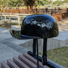 Винтажный черный мотоциклетный шлем, полукожаный шлем с открытым лицом для взрослых 2024 - купить недорого