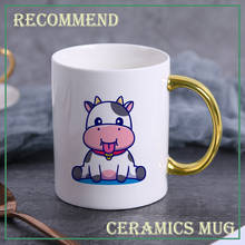 Cartoon cow coffee mug golden handle Ceramic Coffee Tea Milk Drinkware Mugs, Personality Cups Coffee Cup KTDW-032 2024 - buy cheap