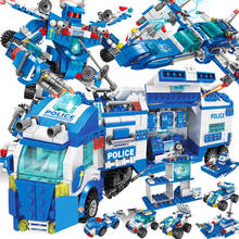 700 pçs cidade polícia estação carro blocos de construção swat polícia militar robô figuras tijolos conjuntos brinquedos educativos presentes natal 2024 - compre barato