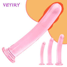 Vetiry-dildo de vidro para homens e mulheres, pênis falso, plugue anal com cristal, brinquedo sexual para homens e mulheres, massageador de vagina, ponto g, masturbação feminina 2024 - compre barato