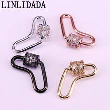 8Pcs, 9x25mm Fashion CZ Micro Pave Heart Shaped Crystal Zirconia Lock Clasp Jewelry Accessories, For Jewelry Making 2024 - buy cheap