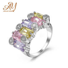 Anillos Yuzuk Natural Tourmaline Gemstone Fashion Multicolor Ring Real 925 Sterling Silver Fine Jewelry Wedding Rings For Women 2024 - buy cheap