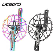 Litepro Edgepro Bicycle Integrated Chainwheel Hollow Crank Shaft 130MM BCD Sprocket Wheel Single Chainring Folding Bike Crankset 2024 - buy cheap