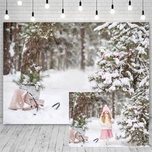 Avezano-fondo fotográfico de Navidad, invierno, pino, copo de nieve, Bokeh, decoración, papel tapiz, banderines, telón de fondo para estudio fotográfico 2024 - compra barato
