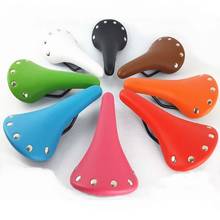 Vintage Bicycle Saddle PU Leather MTB Road Bike Rivet Seat Cushion Single Speed Fixie Bike Brown Blue Saddle Cover BC0020 2024 - buy cheap