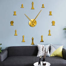 Chess Pieces King Bishop Knight Pawn Parlor Game DIY Big Wall Clock Chessman Stickers Wall Watch Chess Player Gifts 2024 - buy cheap