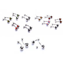 Piercing de moda para ombligo, anillos para el ombligo, Piercing para la lengua, joyería corporal de acero inoxidable 316L, arce de hojas, joyería para el vientre, 12 Uds. 2024 - compra barato