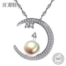 DOTEFFIL-abalorio de plata 925 para mujer, collar con colgante de perla y Luna, joyería de eslabones, collar de perlas naturales de agua dulce, cadena de regalo al por mayor 2024 - compra barato
