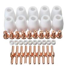 40Pcs Air Plasma Cutter Consumables Extend Fit for Pt-31 Lg-40 Torch Cut-40 50 Standard Tips/Nozzle Electrodes Shield Cup 2024 - buy cheap