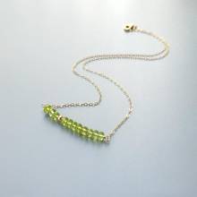 Lii Ji-Cuentas brillantes de peridoto verde, collar hecho a mano, delicados, 40cm/45cm 2024 - compra barato