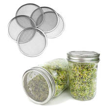 5 Stainless Steel Sprouting Strainer Mesh Screen Lids for Wide Mouth Mason Jars Filter Cap Seeds Sprouts Growing Sifting Covers 2024 - buy cheap