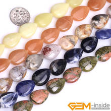 13x18mm Natural Stone Drip Beads For Jewelry Making Beads Amazonite Tiger Eye Sodalite Agates Unakite Strand 15" Wholesale ! 2024 - buy cheap