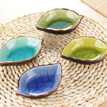 1Pcs Handcraft Leaves Ceramic Plates Kitchen Vinegar Seasoning Sauce China Dinnerware  Japanese Sushi Dishes Snacks Dish 2024 - buy cheap