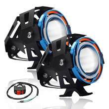 Led Lights Motorcycle 12v Angel Eye Devil Eye Spotlights Headlights Scooter Fog Driving Lights High Low Beam Strobe Waterproof 2024 - buy cheap